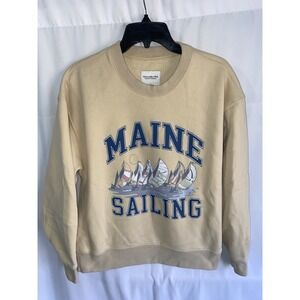 Abercrombie & Fitch Beige "Maine Sailing" Crewneck Sweatshirt